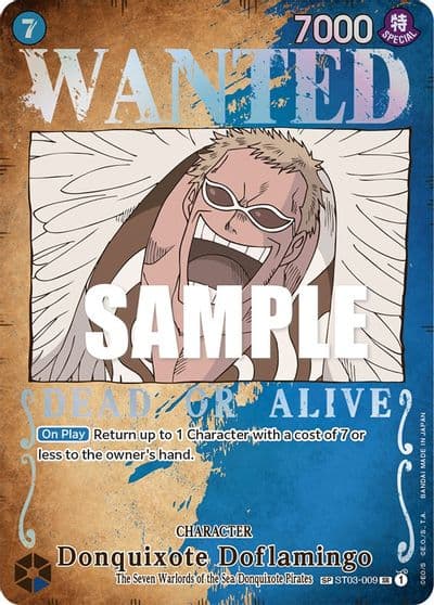Donquixote Doflamingo Wanted Poster Pillars of Strength One Piece card