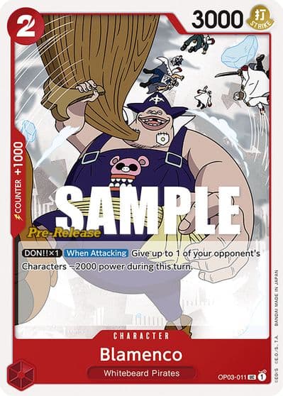 Blamenco Pillars of Strength Pre-Release Cards One Piece card