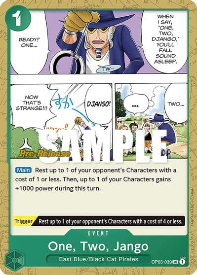 One Two Jango Pillars of Strength Pre-Release Cards One Piece card