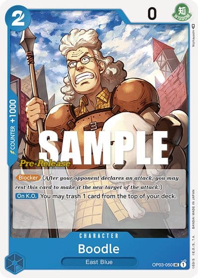 Boodle Pillars of Strength Pre-Release Cards One Piece card