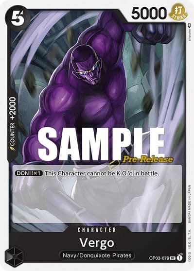 Vergo Pillars of Strength Pre-Release Cards One Piece card