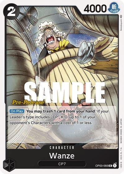 Wanze Pillars of Strength Pre-Release Cards One Piece card