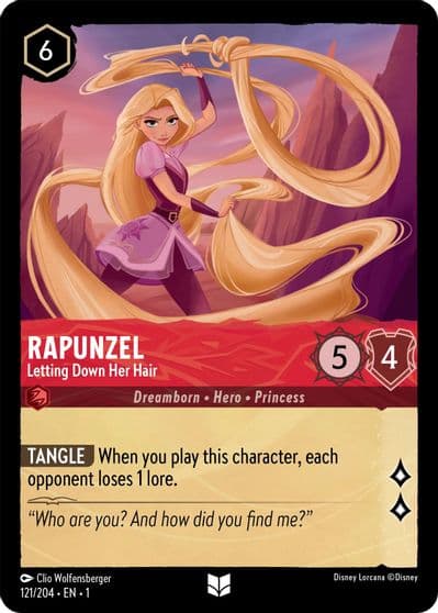 Rapunzel Letting Down Her Hair The First Chapter Lorcana card