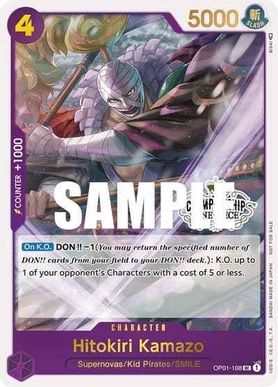 Hitokiri Kamazo Store Championship Participation Pack One Piece Promotion Cards One Piece card