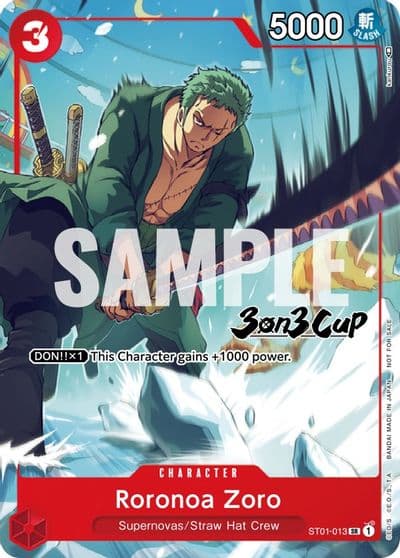 Roronoa Zoro 3 on 3 Cup Participant One Piece Promotion Cards One Piece card