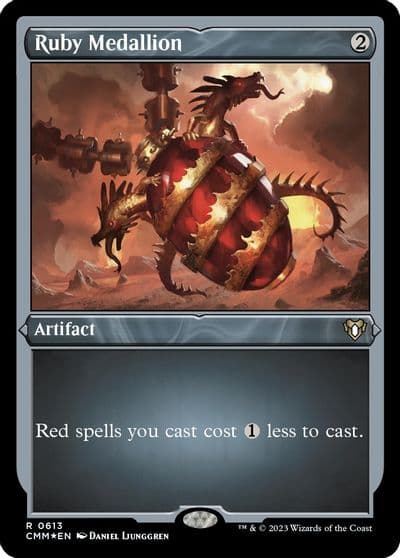 Ruby Medallion Foil Etched Commander Masters Magic card