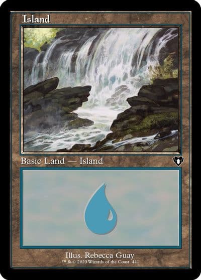 Island 441 Retro Frame Commander Masters Magic card