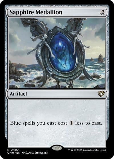 Sapphire Medallion Commander Masters Magic card