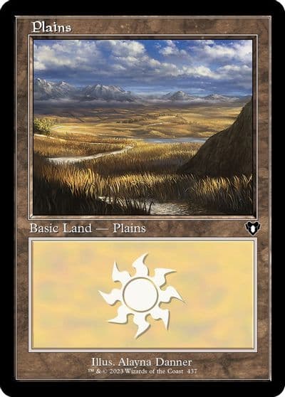 Plains 437 Retro Frame Commander Masters Magic card