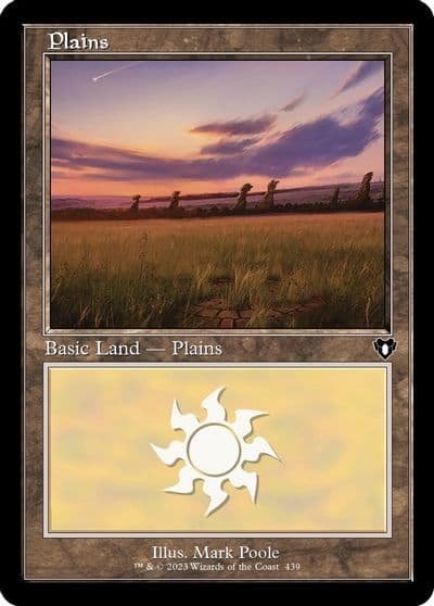 Plains 439 Retro Frame Commander Masters Magic card