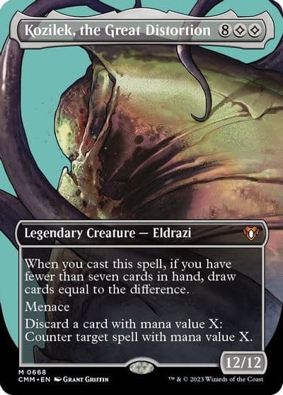 Kozilek the Great Distortion Borderless Commander Masters Magic card
