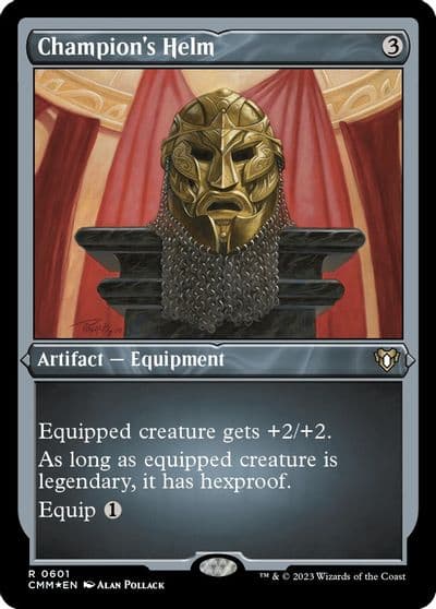 Champions Helm Foil Etched Commander Masters Magic card