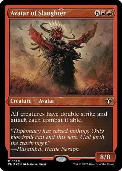 Avatar of Slaughter Foil Etched Commander Masters Magic card