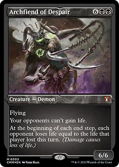 Archfiend of Despair Foil Etched Commander Masters Magic card
