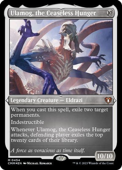 Ulamog the Ceaseless Hunger Foil Etched Commander Masters Magic card