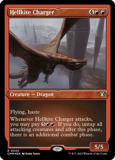 Hellkite Charger Foil Etched Commander Masters Magic card