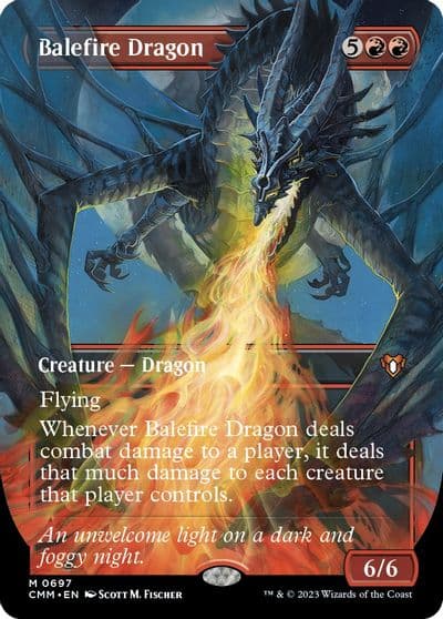Balefire Dragon Borderless Commander Masters Magic card