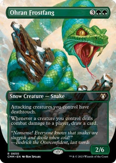 Ohran Frostfang Borderless Commander Masters Magic card