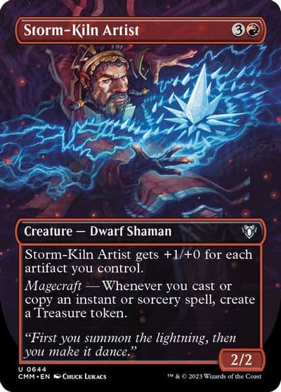 Storm Kiln Artist Borderless Commander Masters Magic card