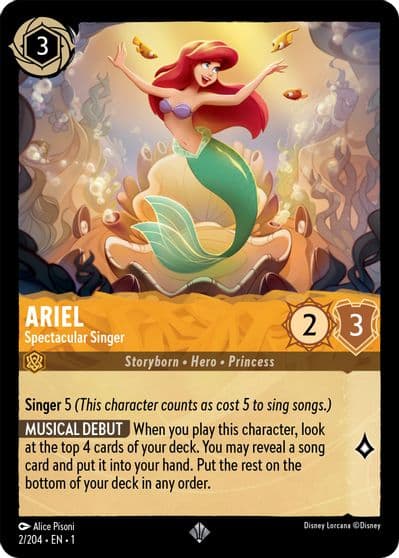 Ariel Spectacular Singer The First Chapter Lorcana card