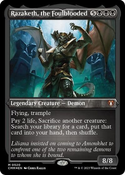 Razaketh the Foulblooded Foil Etched Commander Masters Magic card
