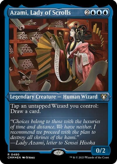 Azami Lady of Scrolls Foil Etched Commander Masters Magic card