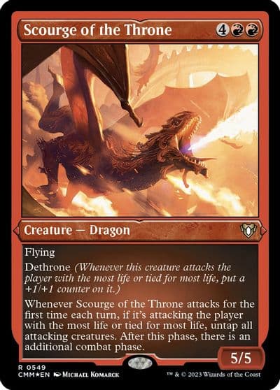 Scourge of the Throne Foil Etched Commander Masters Magic card