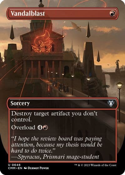 Vandalblast Borderless Commander Masters Magic card