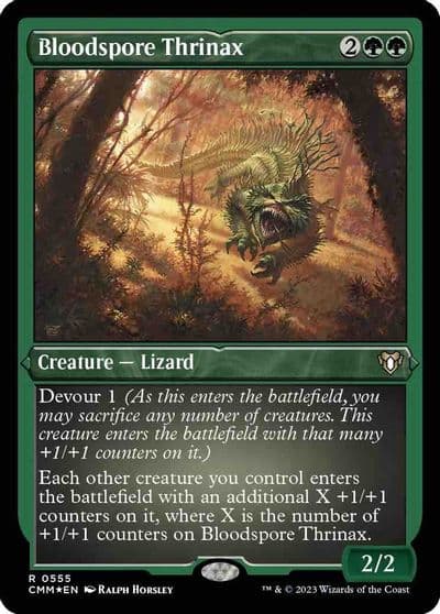 Bloodspore Thrinax Foil Etched Commander Masters Magic card