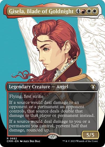 Gisela Blade of Goldnight Borderless Commander Masters Magic card