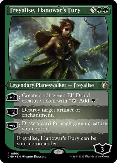 Freyalise Llanowars Fury Foil Etched Commander Masters Magic card
