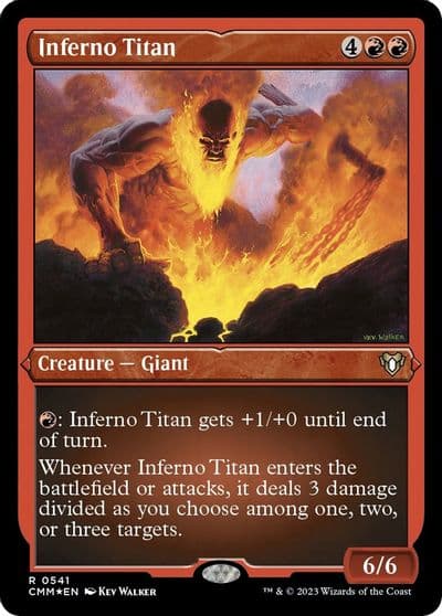 Inferno Titan Foil Etched Commander Masters Magic card