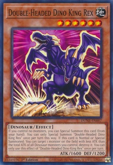 Double Headed Dino King Rex Duelist Nexus Yu-Gi-Oh! card