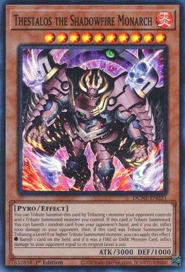 Thestalos the Shadowfire Monarch Duelist Nexus Yu-Gi-Oh! card