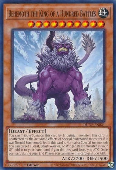 Behemoth the King of a Hundred Battles Duelist Nexus Yu-Gi-Oh! card