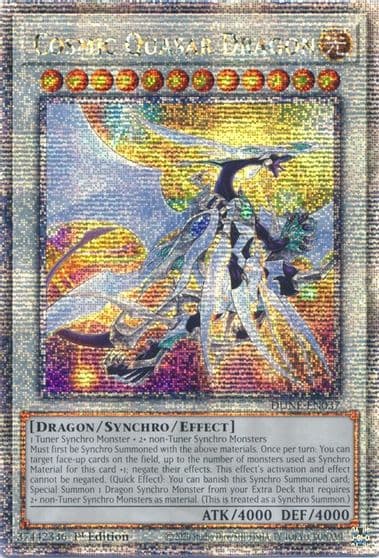 Cosmic Quasar Dragon Quarter Century Secret Rare Duelist Nexus Yu-Gi-Oh! card