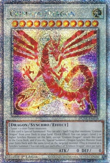 Crimson Dragon Quarter Century Secret Rare Duelist Nexus Yu-Gi-Oh! card