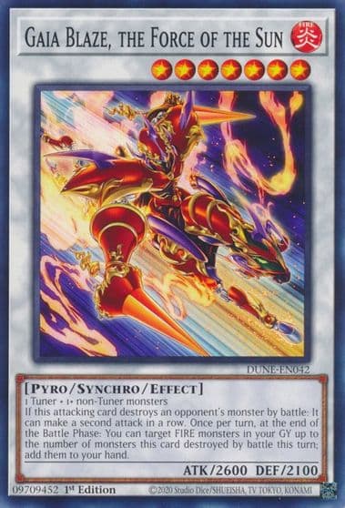 Gaia Blaze the Force of the Sun Duelist Nexus Yu-Gi-Oh! card