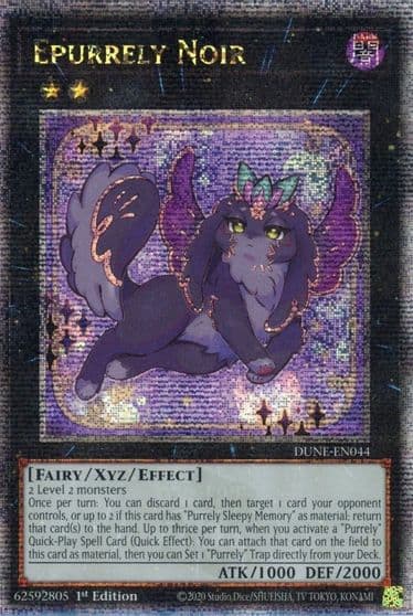 Epurrely Noir Quarter Century Secret Rare Duelist Nexus Yu-Gi-Oh! card