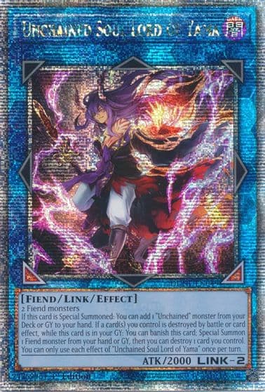 Unchained Soul Lord of Yama Quarter Century Secret Rare Duelist Nexus Yu-Gi-Oh! card