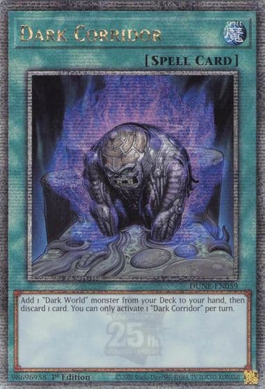 Dark Corridor Quarter Century Secret Rare Duelist Nexus Yu-Gi-Oh! card