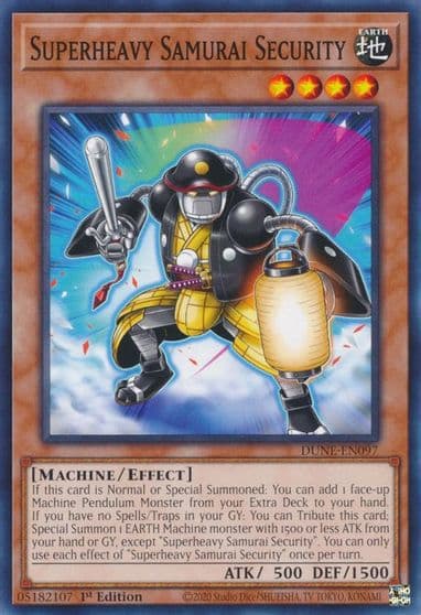 Superheavy Samurai Security Duelist Nexus Yu-Gi-Oh! card