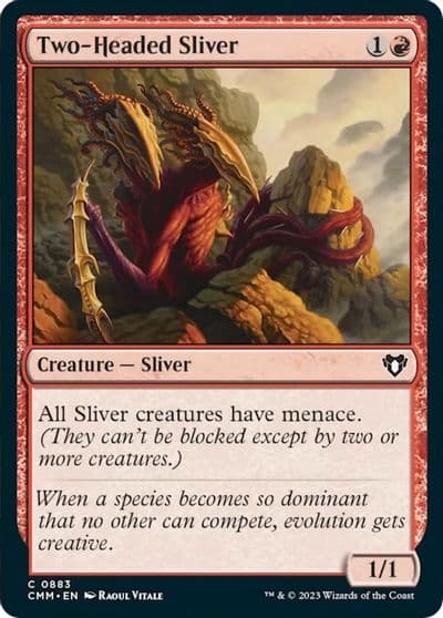 Two Headed Sliver Commander Masters Magic card