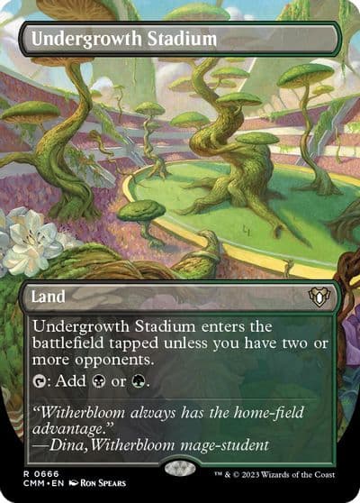Undergrowth Stadium Borderless Commander Masters Magic card