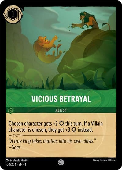 Vicious Betrayal The First Chapter Lorcana card