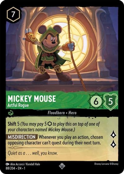 Mickey Mouse Artful Rogue The First Chapter Lorcana card