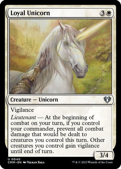 Loyal Unicorn Commander Masters Magic card