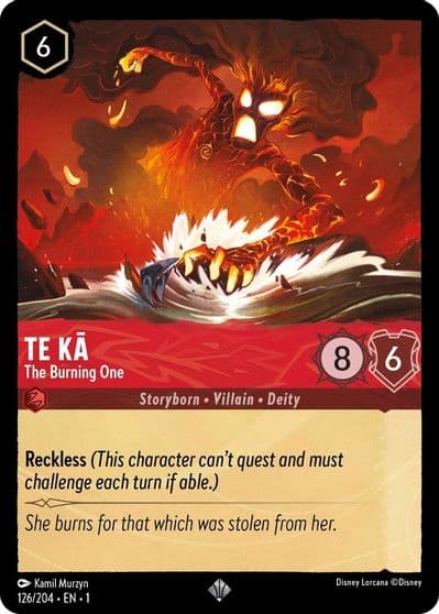 Te Ka The Burning One The First Chapter Lorcana card