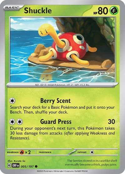 Shuckle SV03: Obsidian Flames Pokemon card