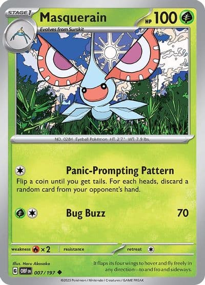 Masquerain SV03: Obsidian Flames Pokemon card